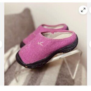 KEEN Timberline Wool Felt Clog Moc Mule Hiking Slip On Shoes Pink Girls 1